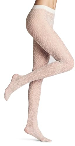 FALKE dam strumpbyxor Shell Fragments 20 DEN W TI transparent mönstrad 1 styck, vit (off-White 2059), M, Vit (off-white 2059), M