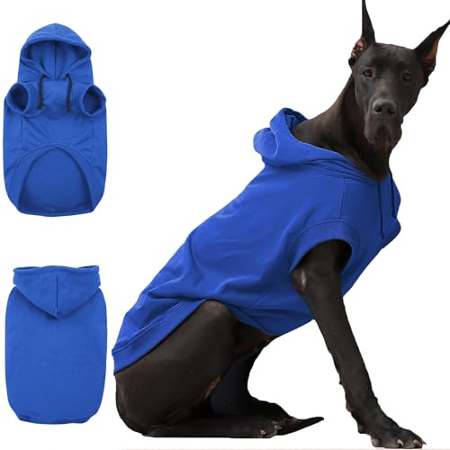 IECOii Kapuzenpullis für Hunde – Hunde-Pullover mit Kapuze,Dog Hoodie Sweatshirt | Weiche Haustier-Kleidung für Frühling & Herbst | Hundepullover,Hund-Hoodie,Haustierbekleidung,Blau,3XL
