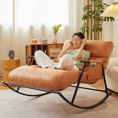 Moderne Sofaliege mit Kissen – Indoor Double & Outdoor Garten Liege Schaukelstuhl mit Armlehnen – Zero Gravity Camping Ergonomischer Stuhl