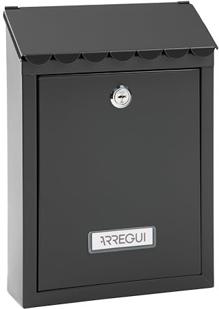 ARREGUI Civic E5724-C Cassetta Postale Individuale in Acciaio | Cassetta Postale Da Esterno | Dimensione S (DIN A5) | Facile da Montare | Nero