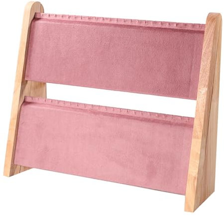 PEILINZE Armbandständer, Mehrzweck-Ständer, stabiles Holz, Schmuck-Zubehör für Halsketten und Armbänder, doppelstöckig, Organizer