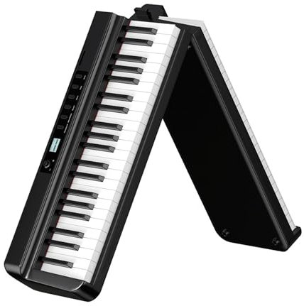 ZHJOPP Pianoforte Digitale a grandezza Naturale con Tastiera Pieghevole a 88 Tasti, Pianoforte Digitale sensibile al Tocco con Bluetooth Midi, Piano Elettrico Principianti