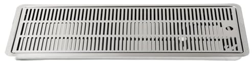 BieTal® Einbau Tropfschale Tropfkasten 30x18cm 2-teilige Abtropfschale aus Edelstahl mit Lochplatte für Theke oder Bar Einlassen inkl. Ablauf mittig