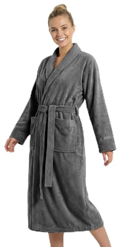 SIEGENTHAL® Damen Bademantel Frottee Velour 100% Baumwolle mit Schalkragen Weich S bis XL – Sanfter Damen Bademantel, Kuschelig, Waschbar, Komfortabel, Hohe Qualität