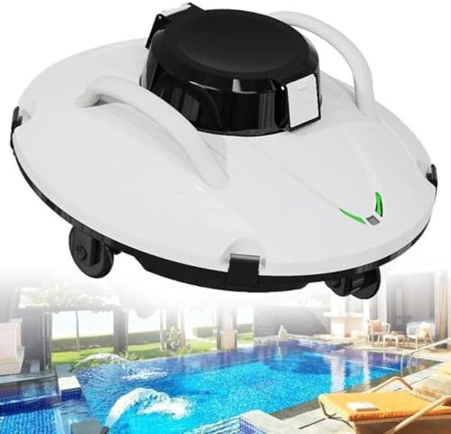 Smart Cordless Robotic Pool Cleaner - Automatic Rechargeable Vacuum for Above Ground Flat Pools, Efficient Cleaning, Ideal for Swimming Pools