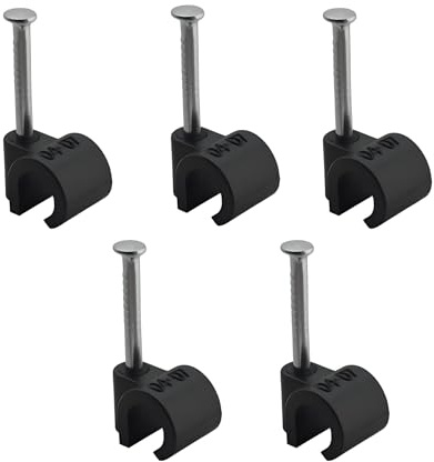 Reulin 4–7mm Cable Clips Pack of 100+ – Compatible with Round Electrical, Ethernet cables, Coaxial Wires – Fits 4mm, 5mm, 6mm, 7mm Cables (Black)