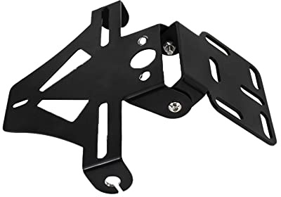 Riloer Motorcycle License Plate Holder, Motorcycle Number Plate Multifunctional Motorcycles Mounting Bracket Universal Motorcycles Tail Tidy Adjustable Folding License Plate Holder Black