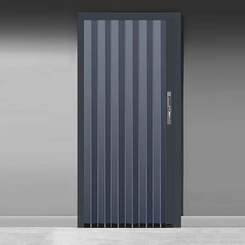 Porte accordéon plissée intérieure avec serrure,panneau de porte accordéon pour placard peu encombrant,portes de placard pliantes,porte coulissante intérieure en aluminium,Grey-24x40in(61x101cm)