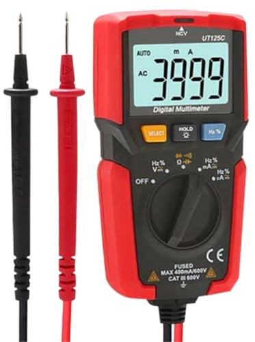 Mini multímetro digital de bolsillo UT125C, comprobador de temperatura, resistencia, condensador, frecuencia, diodo, prueba de NCV, bajo voltaje.