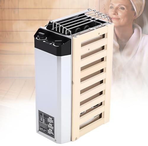 Stufa elettrica per sauna 3,6 KW, 220 V, regolazione interna della temperatura, legno composito in acciaio inox, alta efficienza, forno a vapore per casa, hotel, ufficio, spa