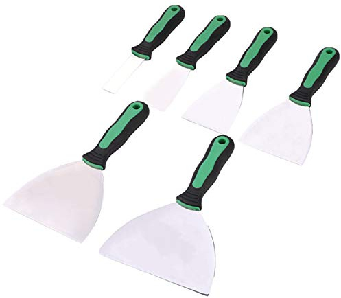 ZHURDFT Set di 6 Pezzi di Stucco in Acciaio Inossidabile, Raschietto for Stucco, Utensili for Pittura, raschietti for cartongesso