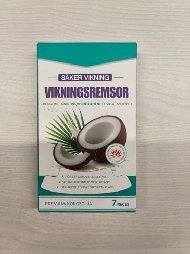 Tiras blanqueadoras para el té, tiras blanqueadoras de menta de coco, tiras de blanqueamiento de té seguro, con fórmula de coco natural, blanquear los dientes con protección del esmalte, removedor de