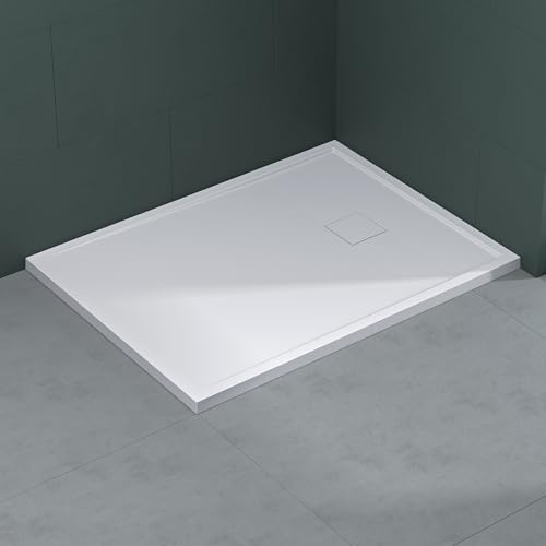 Mai & Mai Duschwanne aus Mineralguss Duschtasse 90x120cm | Superflach Anti-Rutsch in weiß, Geoma08