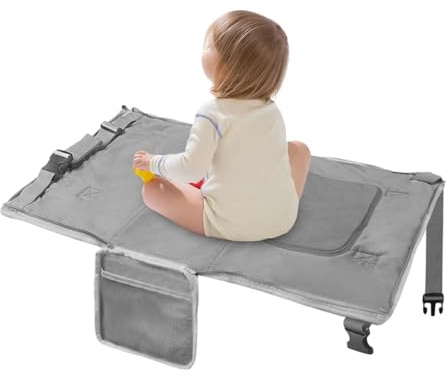 Qukoielly Toddler Airplane Bed - Baby Seat Extender Bed,Flyaway Foldable Organizer Duffel Bag Baby Sleeping Mat for Children Preschoolers Girls Boys Women
