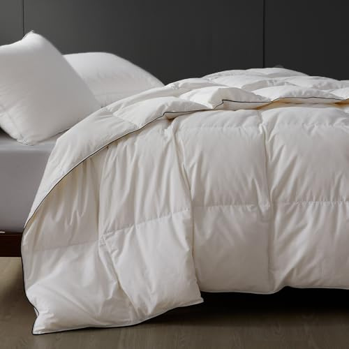 sleeprove Lightweight California King Down Comforter for Hot Sleepers &Summer, Luxury Noiseless Duvet Insert with 8 Loops, White 108x98 inches