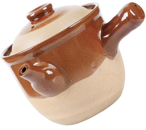 DIYEAH Olla Pequeña De Barro Para Cocina Casera 3l Semiesmaltada Antideslizante Resistente Para Preparar Sopas y Medicinas Utensilios Cocina Hogar