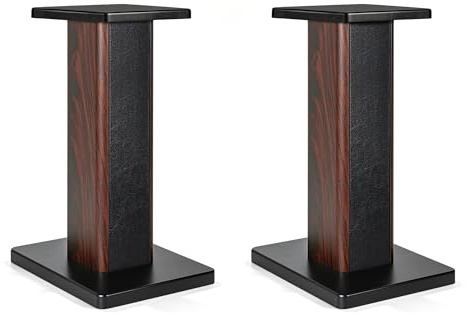 FREEAMG 2er-Pack Holz-Lautsprecherständer mit Sand Füllbarer Design, 70CM | Boxenständer Holz für Satelliten Regallautsprecher, Tragkraft bis zu 50 KG, Universelle Lautsprecherständer