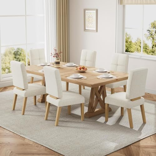 HOMRELEXA Holz Esszimmerstühle 6er Set, Küchenstühle 6er Set, Dining Chairs
