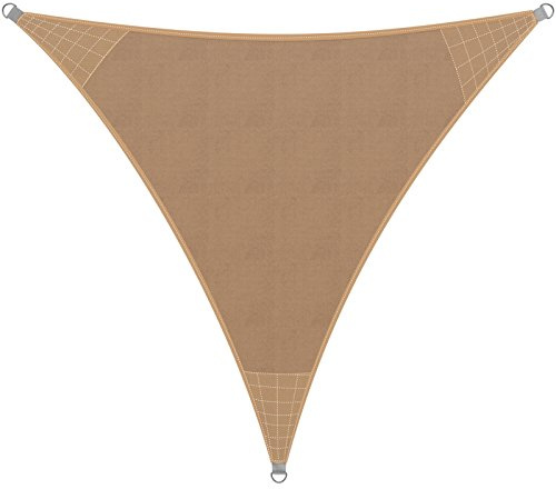 Detex Voile d'ombrage Protection Contre Le Vent Auvent PEHD Triangulaire 4x4x4m Sable Jardin Balcon terrasse