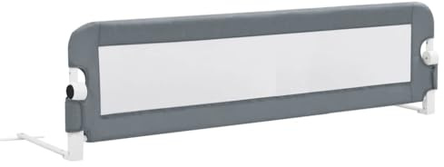 vidaXL Kleinkind-Bettschutzgitter Grau 150x42 cm Polyester
