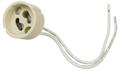 Maclean MCE428 GU10 Douille en céramique pour halogène et LED Câble de 14 cm 250 V 2 A