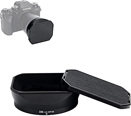 JJC Objektivsonnenblende mit Schutzkappe für Fuji XF18mm F1.4 R LM WR | Ersetzt FUJI. LH-XF18|Schirmt Streulicht|Anti-Reflex Matt|Geeignet für 62 mm Filter & Kappen|Schützt Objektiv
