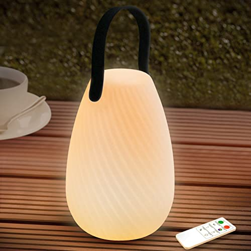 FUYO Outdoor Lampe LED Akku Tischleuchte Tragbare Kabellos Dimmbare Tischlampe mit 8 Farben Farbwechsel Gartenlampe perfekt für schlafzimmer wohnzimmer außen BBQ garten ostern dekoration (Köper)
