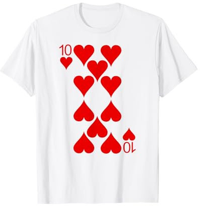 Spielkarte Ten Of Hearts TShirt I Herz Zehn T-Shirt
