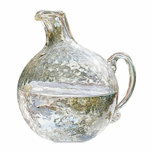 LOBERON Krug Valters, klar | mundgeblasen, besondere Oberfläche, kunstvolles Design, Getränkespender, Karaffe, Outdoor, Glas