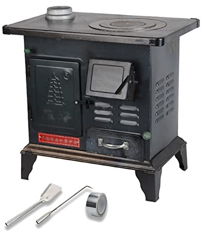 Estufa De Leña Rectangular, Estufa De Calefacción De Carbón Eficiente Para Interiores, Con Horno, Admite Múltiples Combustibles, Para Calentar El Hogar En Invierno, Cocinar, Secar Ropa ( Color : B )