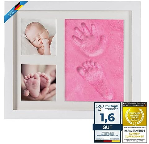all Kids United® Cadre Empreinte Bébé - Kit Encre Main Pied & Photo