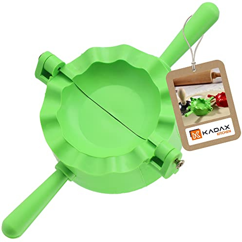 KADAX Ravioliformare, degfickformare, piercingmaker, form för degpåsar och ravioli, dumplings kakskärare, manuell degpress, dumpling Maker-maskin (grön)