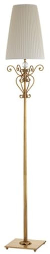 Casa Padrino lámpara de pie Barroco de Lujo Oro/Blanco Ø 30 x A. 185 cm - Magnífica lámpara de pie de Metal de Estilo Barroco con Pantalla Redonda - Calidad de Lujo