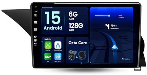 BXLIYER - [6G+128G] - Android 12 IPS bilradio för Benz GLK-Class X204 (2012-2015) - Trådlös Carplay Android Auto - LED-kamera & MIC - DSP DAB Ratt WiFi 360-kamera snabbstart - 9 tum 2 Din