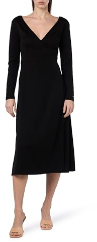 Tommy Hilfiger Vestido envolvente Mujer Cuello de pico, Negro (Black), M