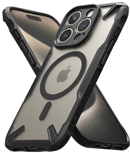 Ringke Fusion-X Case Compatible with iPhone 15 Pro 6.1-Inch, [Strong Magnet] [Military-Grade Protection] Advanced Protection PC + TPU Bumper Phone Cover - Black