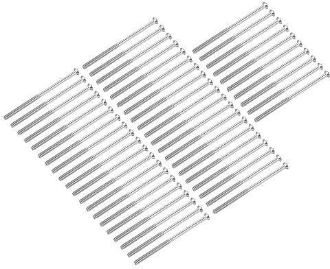 QUARKZMAN M4 x 80mm Flachkopf Kreuzschlitz-Befestigungselemente Silber | Senkkopfschrauben x 50 Stück, 304 Edelstahl, Für den Hausbau Maschinenwerkzeug