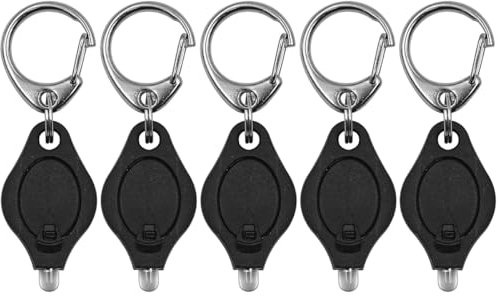 Namvo 6er-Pack Mini-LED-Taschenlampen-Schlüsselanhänger, ultrahelle Schlüsselanhänger-Licht-Taschenlampe mit Federkarabiner (schwarz)