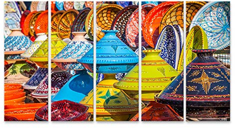 islandburner Cuadro sobre Lienzo Tajines En El Mercado En Marrakech Marruecos Imágenes Murales Póster