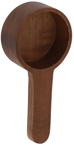 Cucchiaino da caffè Multifunzionale in Legno Massello, Calibrato con Precisione in Grammi, Squisito Cucchiaino da caffè Ergonomico in Legno per caffè (Noce Nera Corta)