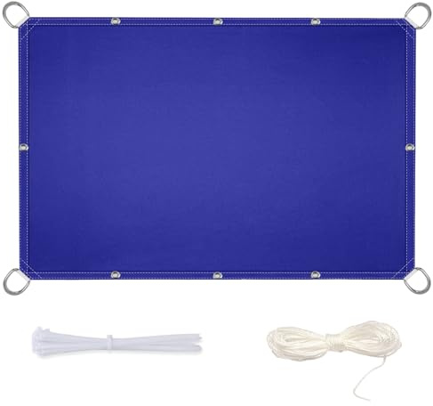 Toldo de lona a medida, 2,2 x 2 m, para balcón, protección solar, 95 % de protección UV, resistente al viento, resistente a la intemperie, para jardín, terraza, camping, con anillo en D y cordón de
