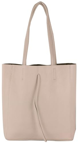 modamoda de T253 Damen Leder Henkeltasche mit Innentasche, handmade in Italy