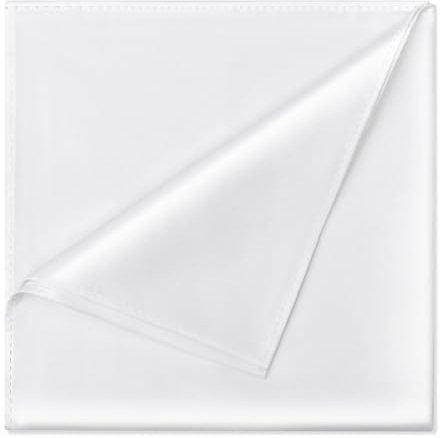 Satin Pocket Square for Men, Vegan Silk Suit Handkerchief - White