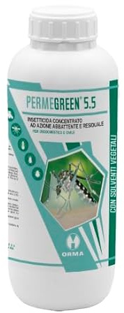1 litro Permegreen 5.5 Insetticida Liquido Vegetale Zanzare Mosche Formiche Blatte