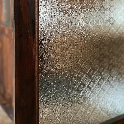 Pasdrucn Fensterfolie Blickdicht Selbsthaftende, Sichtschutzfolie Fenster Retro, Begonienblütenmilchglasfolie, fensterfolie Blickdicht von aussen (50x300)