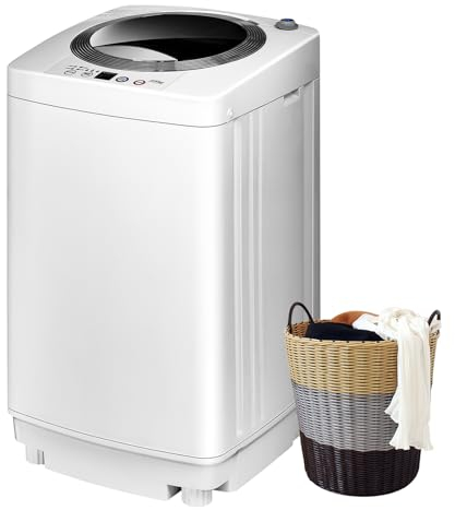 SOARS 3,5 Kg Lavadora Centrifugadora, Lavadora Totalmente Automática 6 Modelos, Bomba de Desagüe, Pantalla, Lavadora de Carga Superior, 43 x 43 x 75cm, Blanco