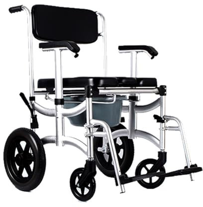 Sedia A Rotelle Da Toilette Per Doccia Con Ruote Bloccabili,Sedia Da Doccia Con Ruote Altezza Regolabile Su 3 Livelli,Sedia Da Toilette Per Adulti Anziani,Capacità Di 264 Libbre