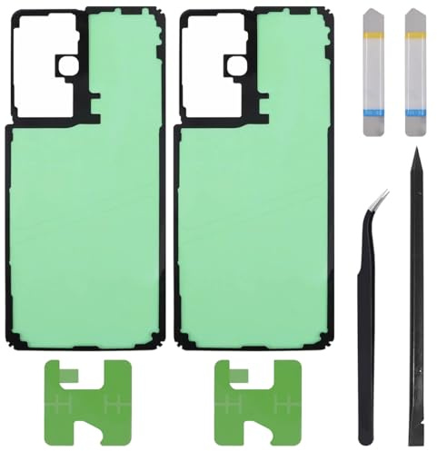 ZHUROUPU Batteriskydd självhäftande för Samsung Galaxy S21 Ultra 5G, batteriskydd vattentät film självhäftande för Samsung Galaxy S21 Ultra SM-G998B G998U G998W med batteri lim och verktyg (2 st)