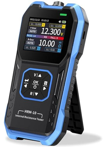 Jadeshay Tester Batteria Auto, HRM-10 100V 200Ω Tester Tensione Misuratore Carica Batterie Digitale con LCD Colorato per Auto al Litio Piombo Acido Carbonio