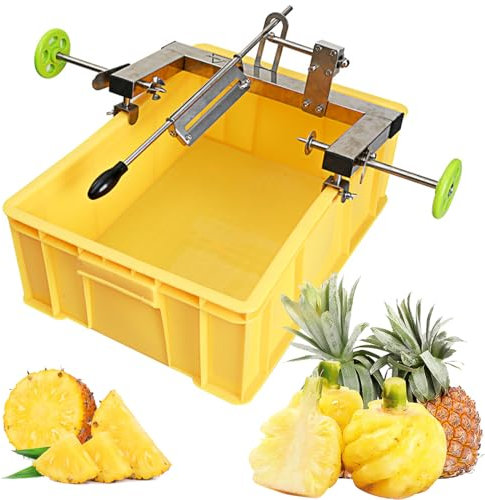 SaryEdge Peladora de piña retráctil por Ambos Lados, Ajuste de Doble Palanca, pelador de piña de Acero Inoxidable Que Ahorra Esfuerzo(